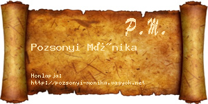 Pozsonyi Mónika névjegykártya